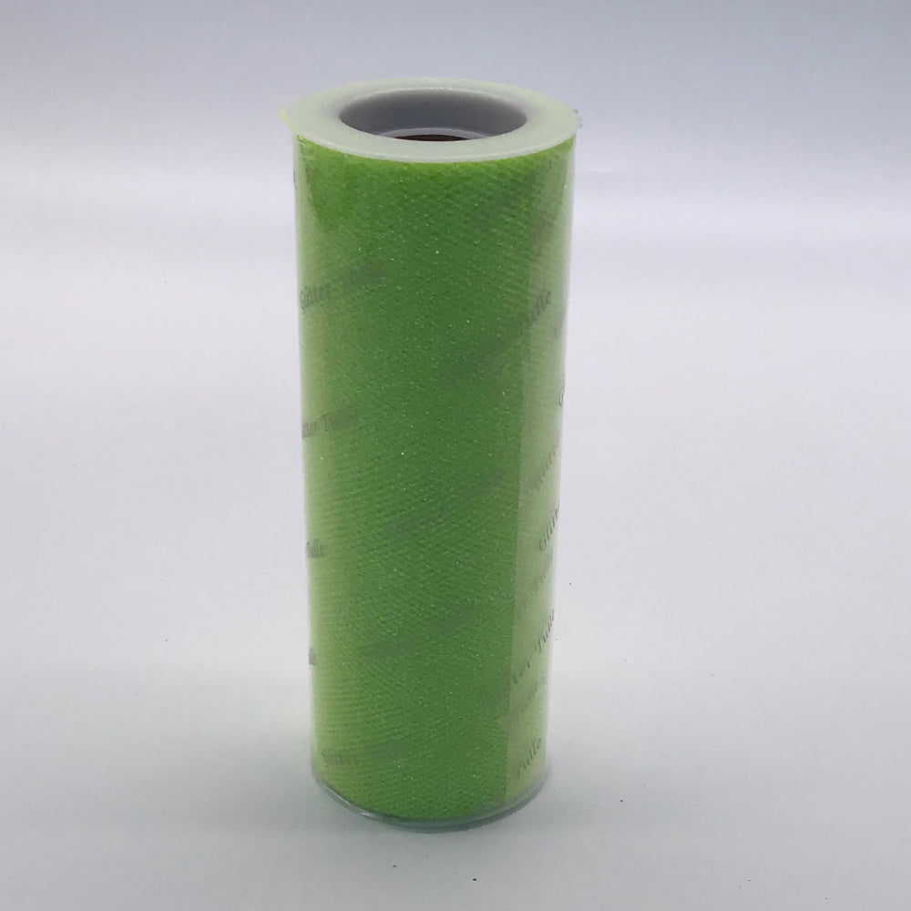 6"x15 Yd Glitter Tulle-Lime