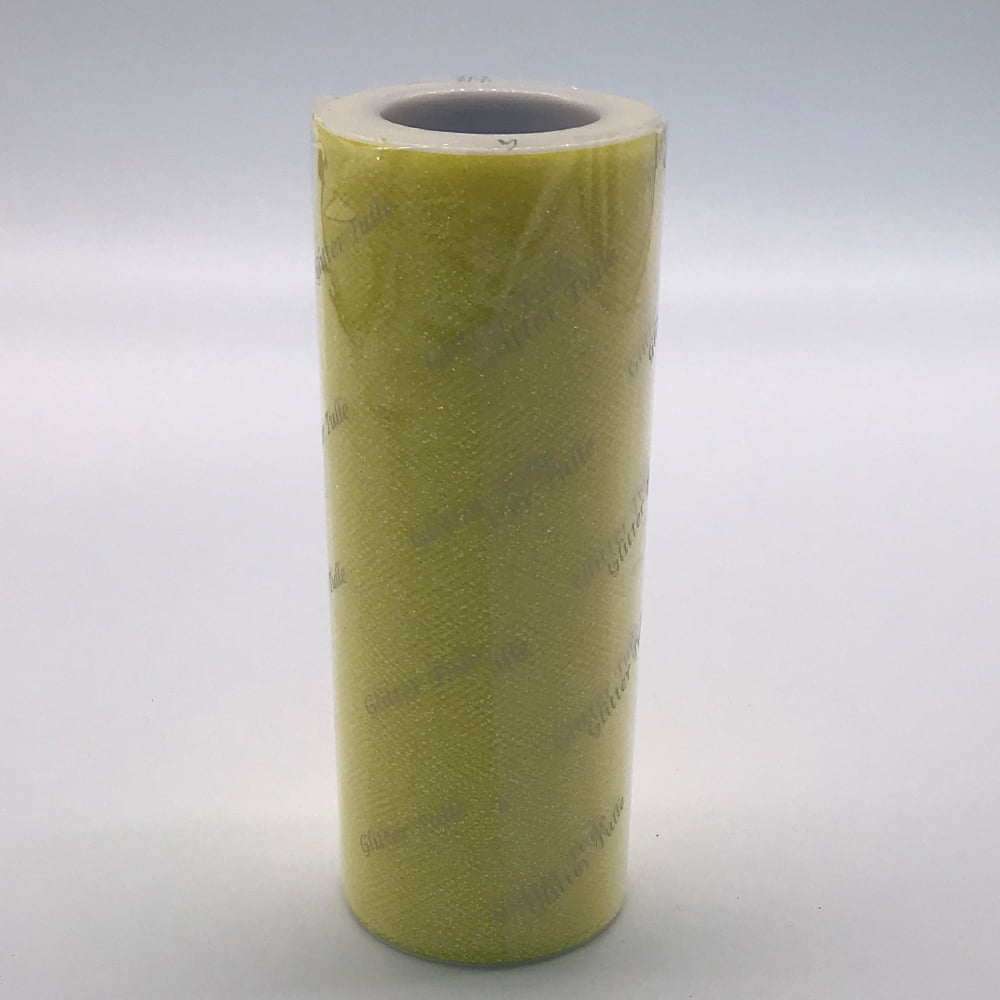 6"x15 Yd Glitter Tulle-Yellow
