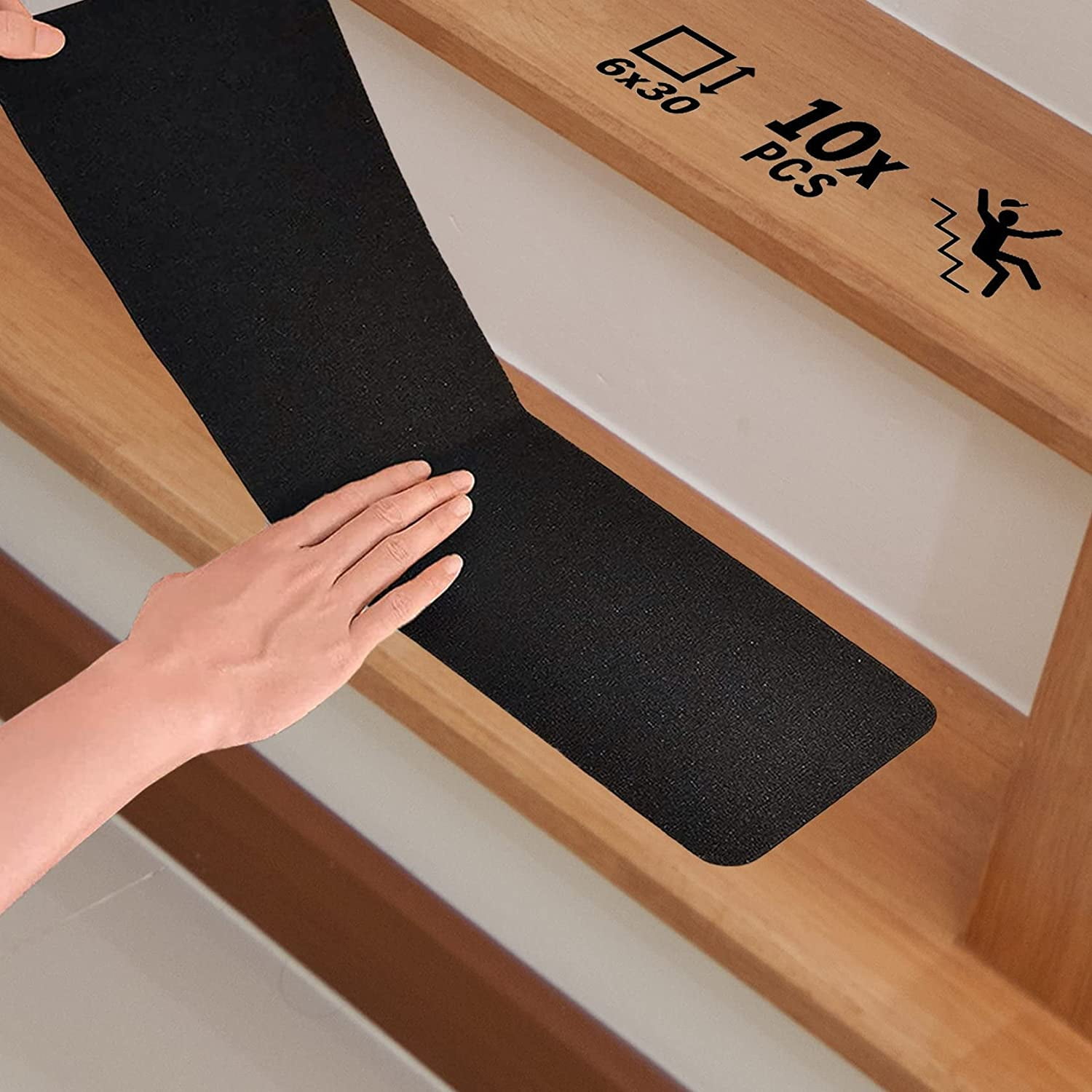 Buy Anti-Slip Stair Treads - 80-Grit Black Non-Skid Tape For Indoor - View #7