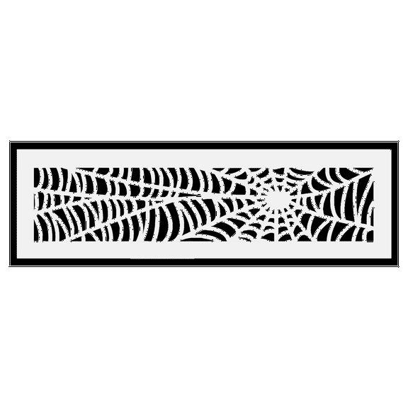 6"x30" Spooky Gothic Air Return Vent Cover in Spider Web Design Cast Aluminum Air Grille HVAC Duct Cover || Powder Coated White No holes