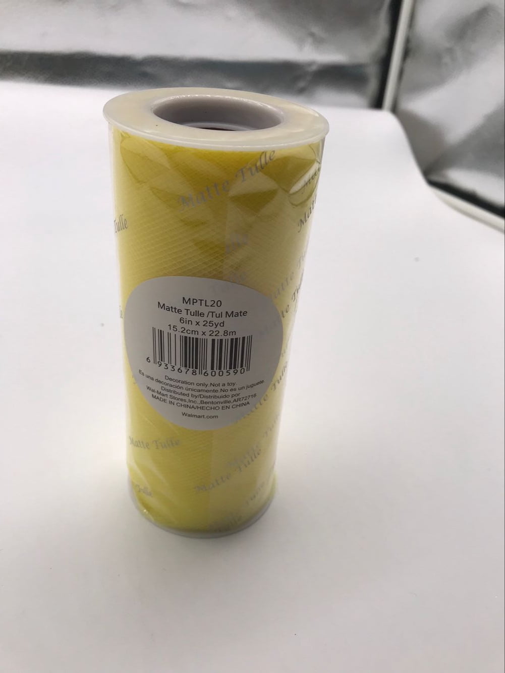6"x31.25 Yd Matte Tulle-Yellow