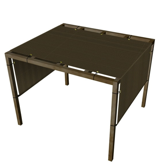 6'x32' Brown Outdoor Sun Shade Panel Universal Pergola Replacement Cover Canopy with Grommets Weight Rods Sun Block Cover