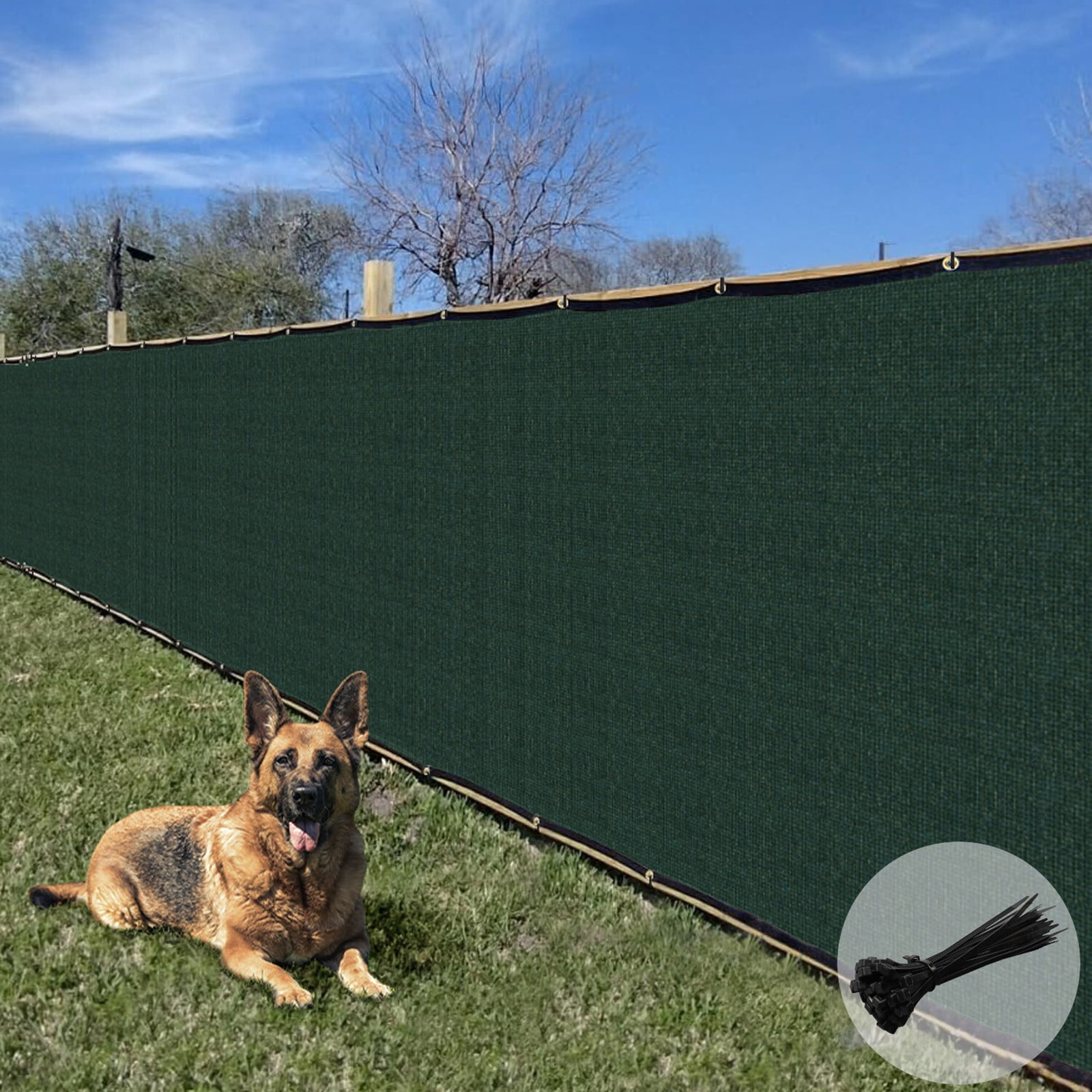 6'x50' Privacy Fence Screen Windscreen Mesh Fabric Shade Cover Tarp Garden Green