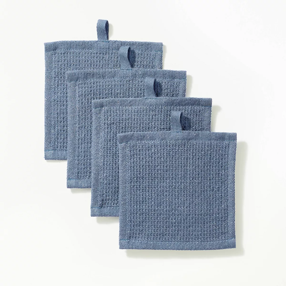 6"x6" 4pk Dish Clothes Rig Blue - Figmint