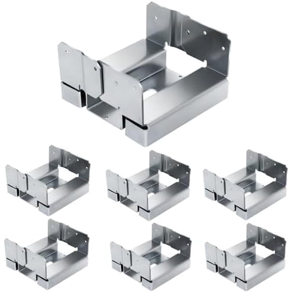 6"x6" Post Base for Concrete Heavy Duty Galvanized Post Anchor Base Post Bracket Kit with 1" Standoff for Deck /Gazebo/Pergola