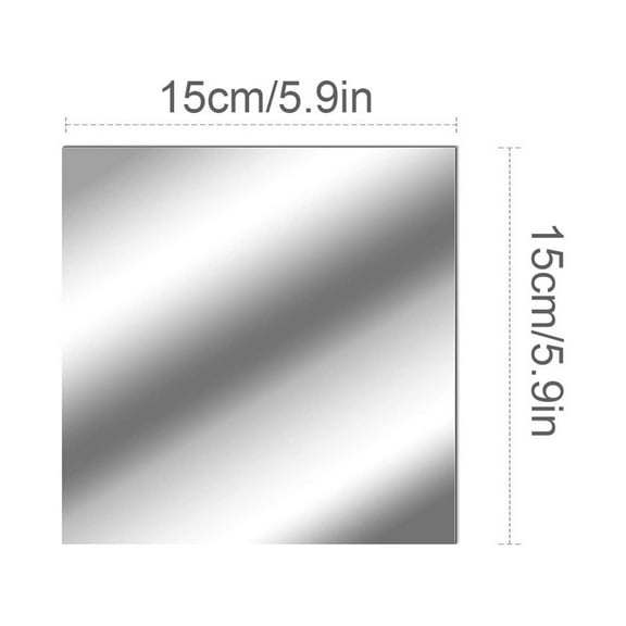 6"x6" Square Mirror Stickers Wall Decor, 9-Pack Self Adhesive Non Glass Mirror Sticker,Self-Adhesive Acrylic Mirror,Wall Stickers Decals for Home Living Room Bedroom Closet Bathroom Wall Decoration