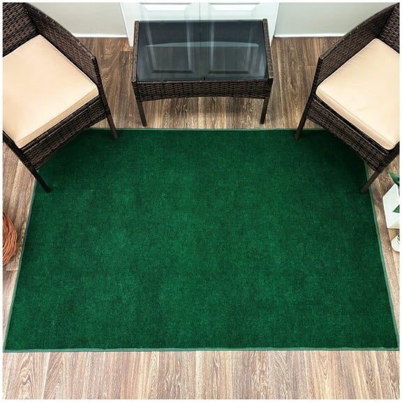 Koeckritz Rugs Emerald Green Indoor/Outdoor Area Rug, 6'x8', Lightweight & Durable