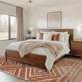 thumbnail image 1 of 6'x9' Area Rugs for Living Room, Machine Washable Non-Slip Carpet, Soft Faux Wool Low Pile Moroccan Farmhouse Western Rug, Reddish Brown, 1 of 6