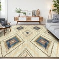 thumbnail image 1 of 6'x9' Area Rugs for Living Room, Machine Washable Non-Slip Carpet, Soft Faux Wool Low Pile Moroccan Farmhouse Western Rug, Yellow, 1 of 4