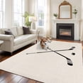 thumbnail image 1 of 6'x9' Area Rugs, Beige Indoor Outdoor Area Rug for Living Room Bedroom, Simple Gradient Ice Hockey Funny Sport Game Art Washable Bathroom Rugs Kitchen Floor Carpet Mats Home Decor Aesthetic, 1 of 8