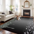 thumbnail image 1 of 6'x9' Area Rugs, Black Grey Indoor Outdoor Area Rug for Living Room Bedroom, Modern Abstract Diamond Luxury Gradient Washable Bathroom Rugs Kitchen Floor Carpet Mats Home Decor Aesthetic, 1 of 8