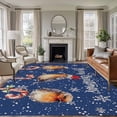thumbnail image 1 of 6'x9' Area Rugs, Blue Birds Christmas Indoor Outdoor Area Rug for Living Room Bedroom, Xmas Winter Snowflake Washable Bathroom Rugs Kitchen Floor Carpet Mats Home Decor Aesthetic, 1 of 8