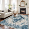 thumbnail image 1 of 6'x9' Area Rugs, Blue Boho Indoor Outdoor Area Rug for Living Room Bedroom, Retro Southwestern Ethnic Geometric Washable Bathroom Rugs Kitchen Floor Carpet Mats Home Decor Aesthetic, 1 of 8