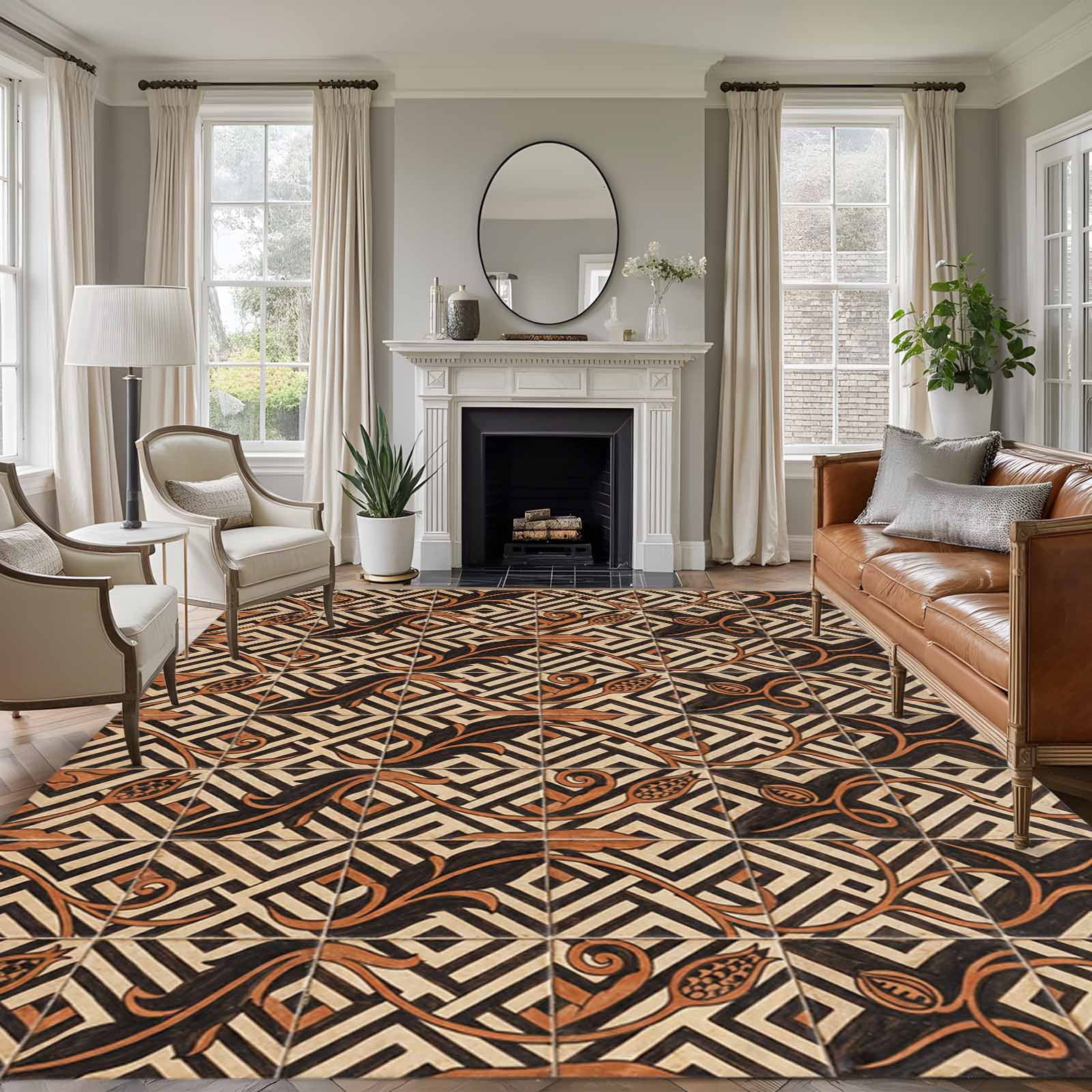 6'x9' Area Rugs, Boho Tribal Indoor Outdoor Area Rug for Living Room ...