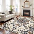 thumbnail image 1 of 6'x9' Area Rugs, Brown Blue Boho Indoor Outdoor Area Rug for Living Room Bedroom, Southwestern Geometric Ethnic Washable Bathroom Rugs Kitchen Floor Carpet Mats Home Decor Aesthetic, 1 of 8