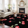 thumbnail image 1 of 6'x9' Area Rugs, Cherry Rustic Indoor Outdoor Area Rug for Living Room Bedroom, Spring Summer Tropic Fruit Black Washable Bathroom Rugs Kitchen Floor Carpet Mats Home Decor Aesthetic, 1 of 8