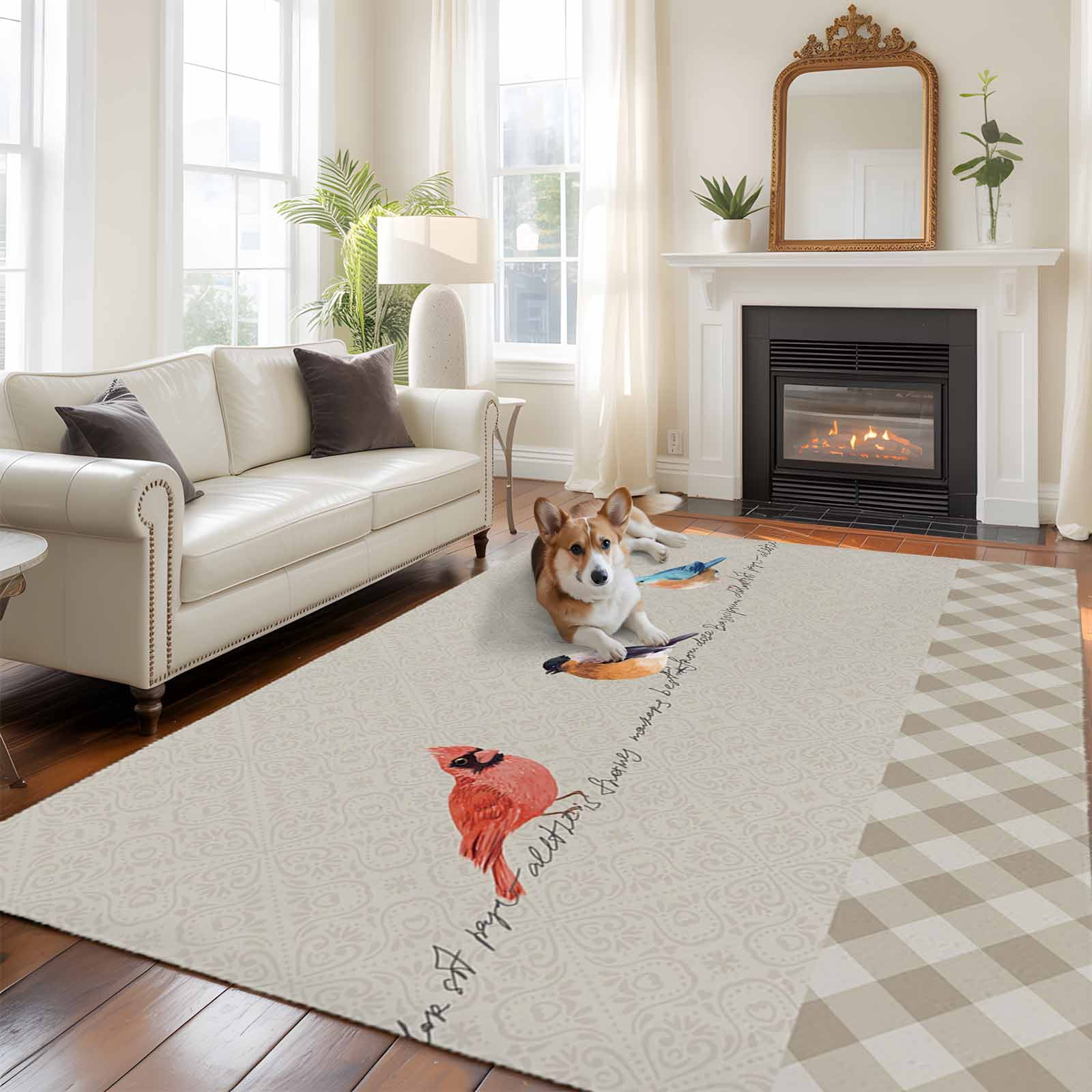 6'x9' Area Rugs, Christmas Cardinal Indoor Outdoor Area Rug for Living ...