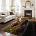 thumbnail image 1 of 6'x9' Area Rugs, Country Indoor Outdoor Area Rug for Living Room Bedroom, Grapes Casks Wine Farmhouse Washable Bathroom Rugs Kitchen Floor Carpet Mats Home Decor Aesthetic, 1 of 8