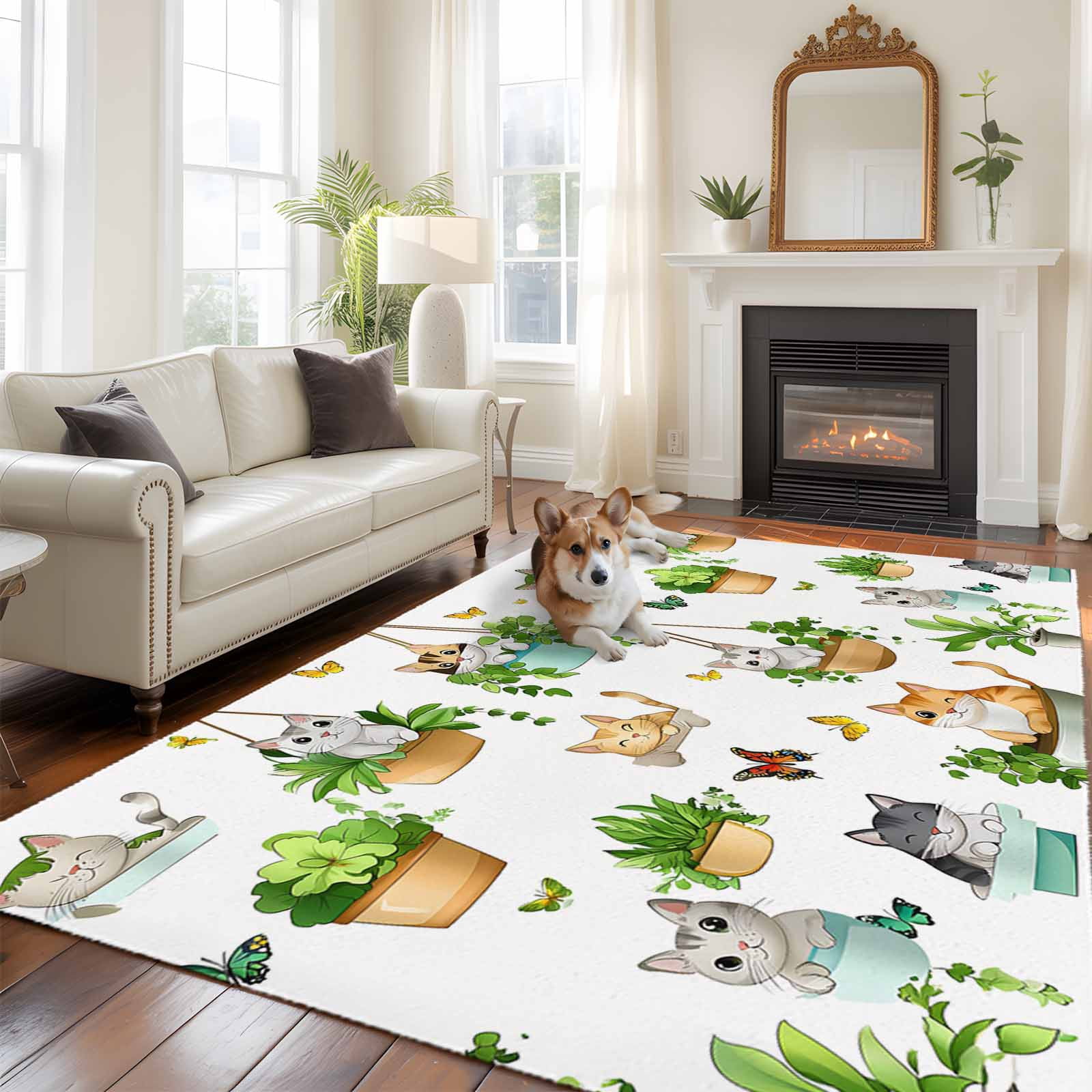 Handmade Rug Cute 6'x9' Area Rugs, Cute Cartoon Indoor Outdoor Area Rug for Living Room ...