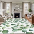 thumbnail image 1 of 6'x9' Area Rugs, Eucalyptus Leaves Indoor Outdoor Area Rug for Living Room Bedroom, Teal Botanical Spring Summer Washable Bathroom Rugs Kitchen Floor Carpet Mats Home Decor Aesthetic, 1 of 8