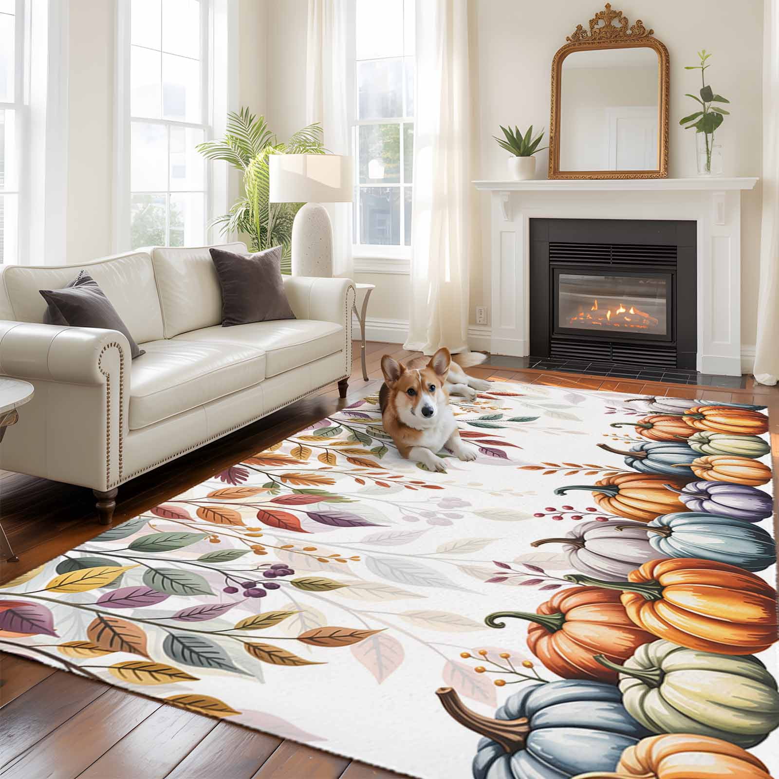 6'x9' Area Rugs, Fall Indoor Outdoor Area Rug for Living Room Bedroom ...