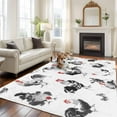thumbnail image 1 of 6'x9' Area Rugs, Farmhouse Chicken Indoor Outdoor Area Rug for Living Room Bedroom, Retro Pastoral Feathers Animal Washable Bathroom Rugs Kitchen Floor Carpet Mats Home Decor Aesthetic, 1 of 8