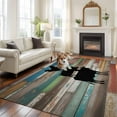 thumbnail image 1 of 6'x9' Area Rugs, Farmhouse Wooden Grain Indoor Outdoor Area Rug for Living Room Bedroom, Vintage Country Cow Pig Chickens Washable Bathroom Rugs Kitchen Floor Carpet Mats Home Decor Aesthetic, 1 of 8