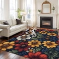 thumbnail image 1 of 6'x9' Area Rugs, Flower Floral Indoor Outdoor Area Rug for Living Room Bedroom, Cottagecore Blooms Garden Wildflower Washable Bathroom Rugs Kitchen Floor Carpet Mats Home Decor Aesthetic, 1 of 8