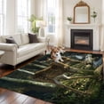 thumbnail image 1 of 6'x9' Area Rugs, Forest Deer Indoor Outdoor Area Rug for Living Room Bedroom, Farmhouse Elk River Washable Bathroom Rugs Kitchen Floor Carpet Mats Home Decor Aesthetic, 1 of 8