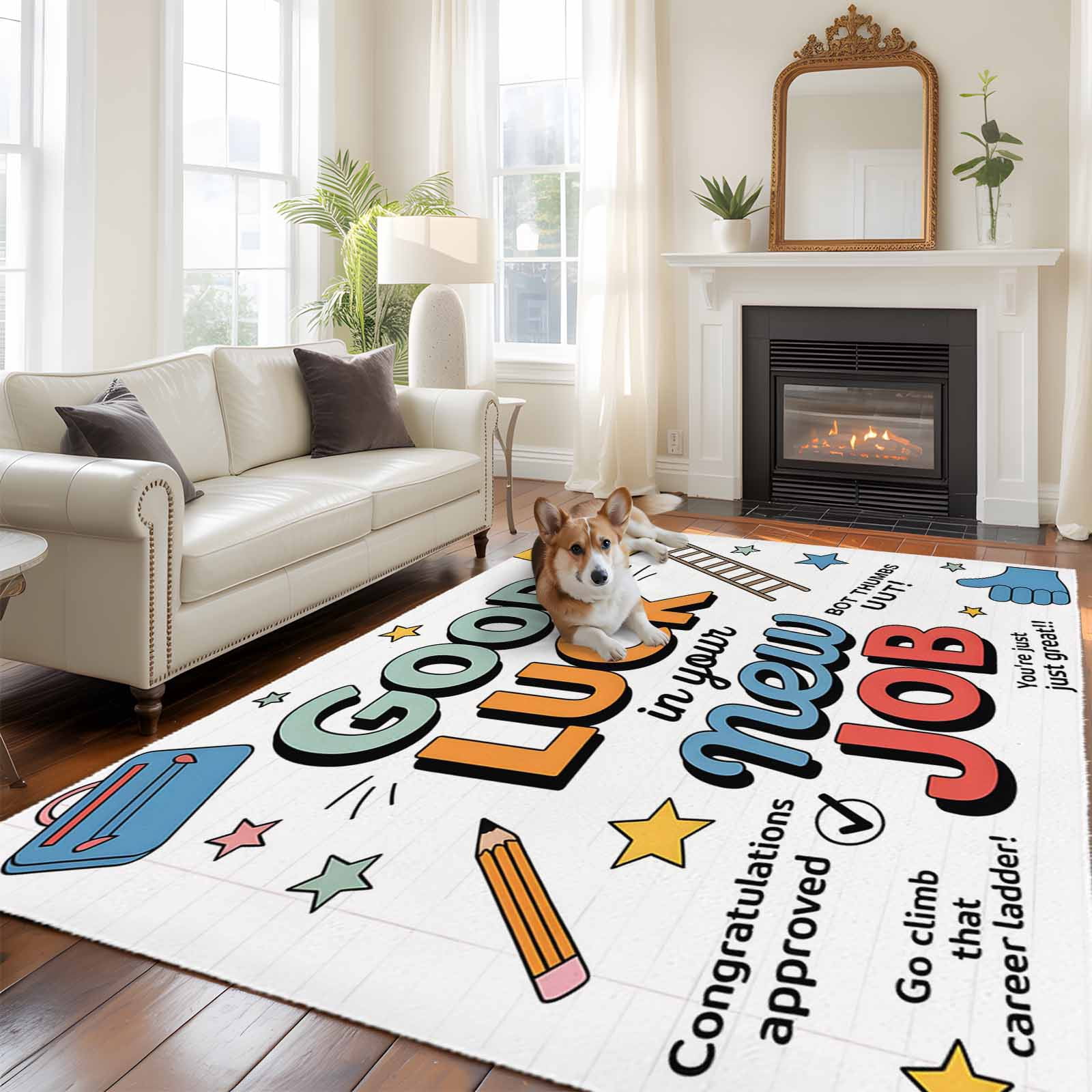 Word Rug 6'x9' Area Rugs, Funny Words Indoor Outdoor Area Rug for Living Room ...