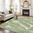 thumbnail image 1 of 6'x9' Area Rugs, Green Palm Leaf Indoor Outdoor Area Rug for Living Room Bedroom, Tropical Botanical Summer Washable Bathroom Rugs Kitchen Floor Carpet Mats Home Decor Aesthetic, 1 of 8