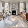 thumbnail image 1 of 6'x9' Area Rugs, Grey Golden Indoor Outdoor Area Rug for Living Room Bedroom, Modern Oil Painting Abstract Washable Bathroom Rugs Kitchen Floor Carpet Mats Home Decor Aesthetic, 1 of 8