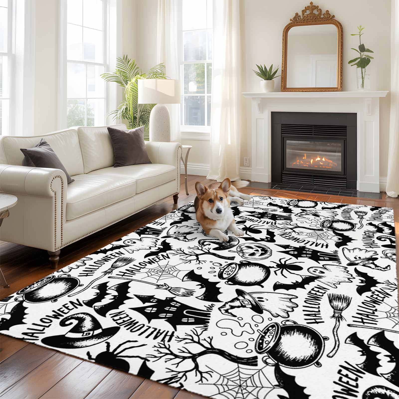 6'x9' Area Rugs, Halloween Indoor Outdoor Area Rug for Living Room ...