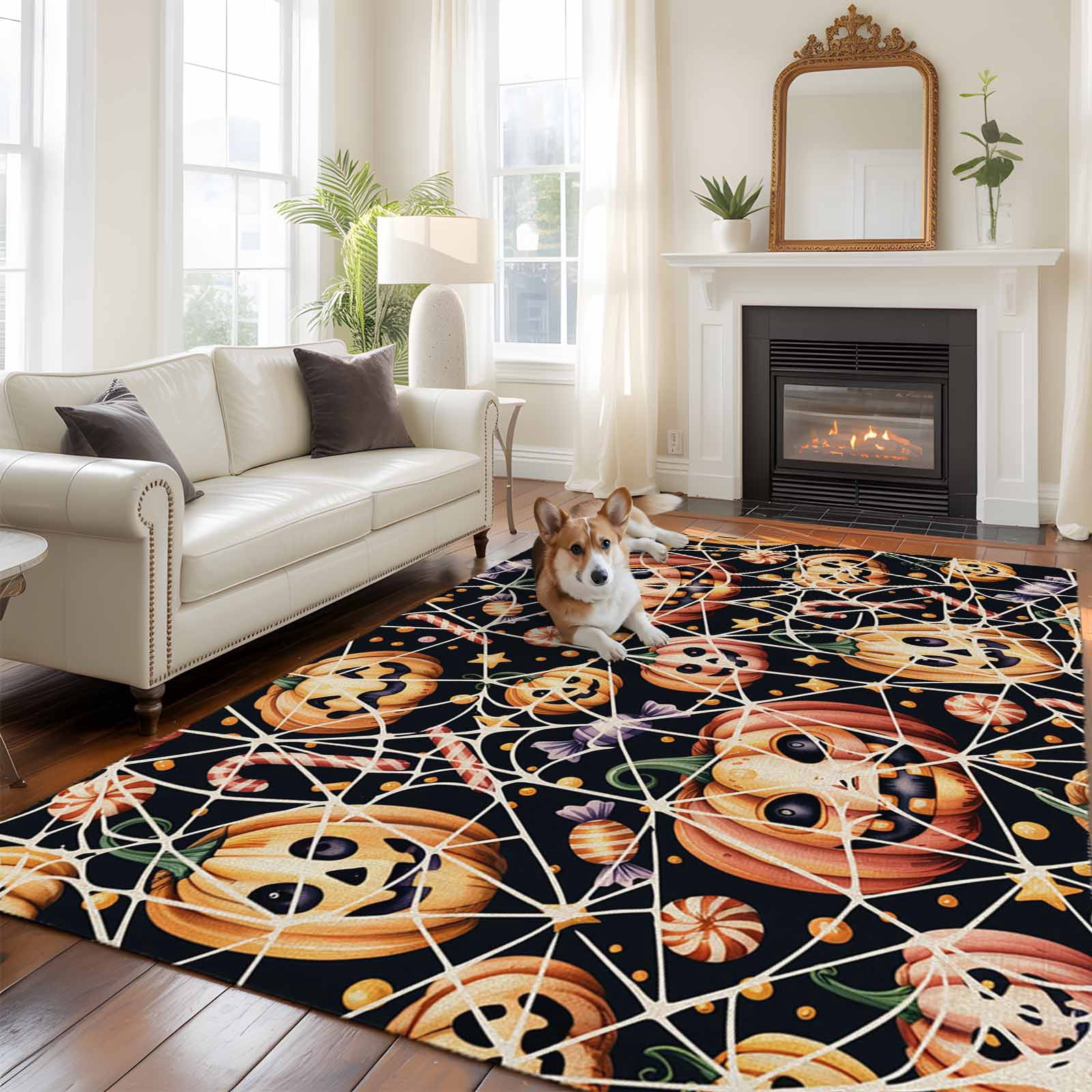 6'x9' Area Rugs, Halloween Indoor Outdoor Area Rug for Living Room ...