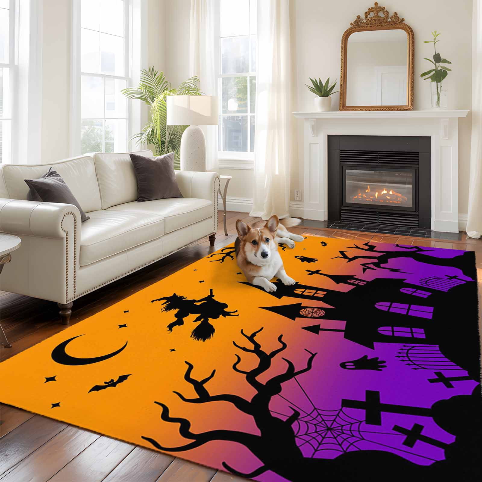 6'x9' Area Rugs, Halloween Indoor Outdoor Area Rug for Living Room ...