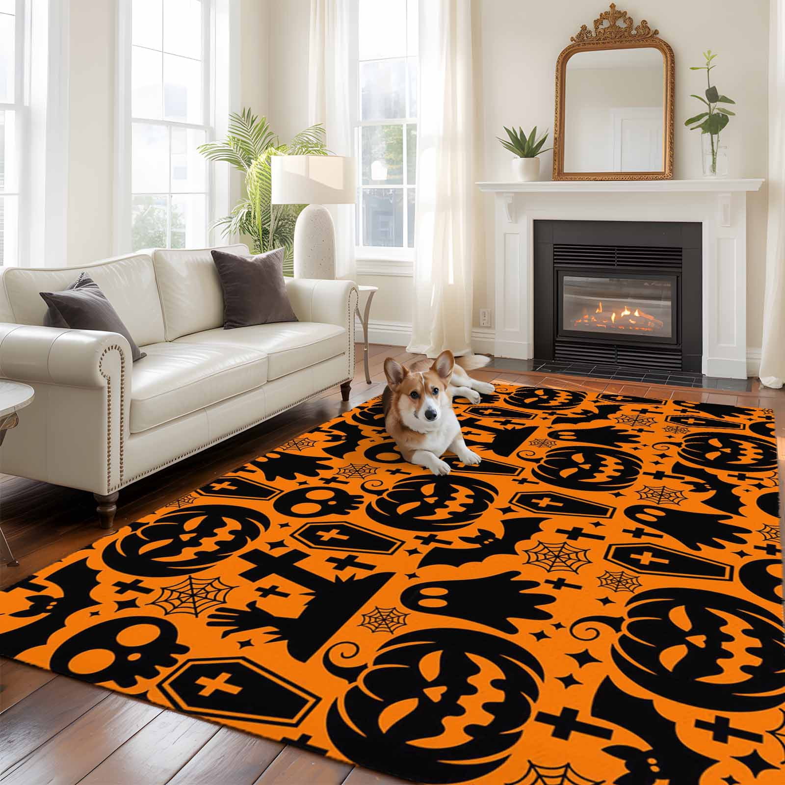 6'x9' Area Rugs, Halloween Indoor Outdoor Area Rug for Living Room ...