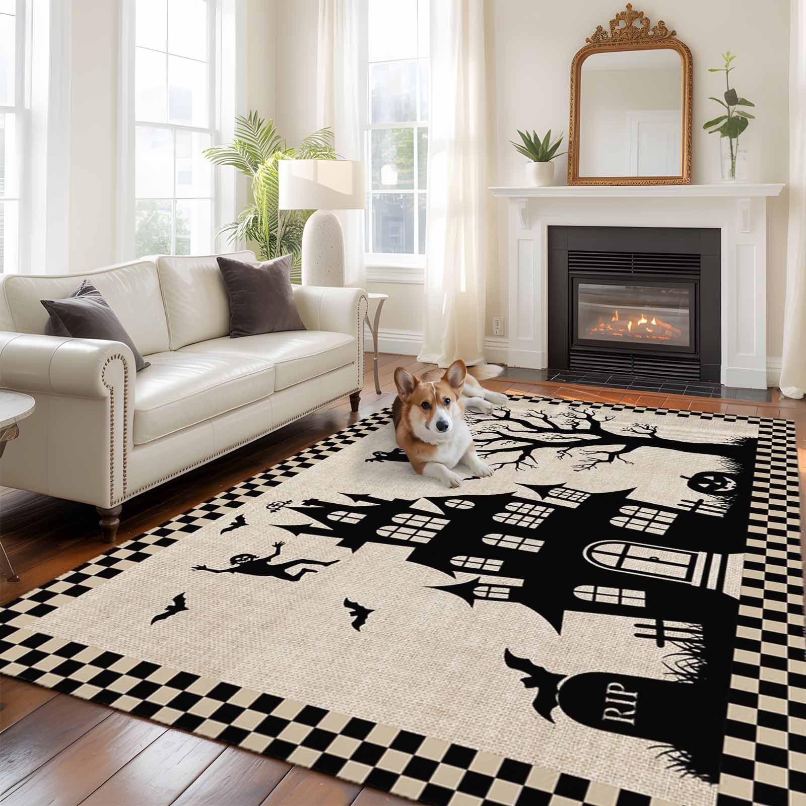 6'x9' Area Rugs, Halloween Indoor Outdoor Area Rug for Living Room ...
