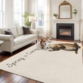 thumbnail image 1 of 6'x9' Area Rugs, Happy Groundhog Day Indoor Outdoor Area Rug for Living Room Bedroom, Spring Seasonal Holiday Brown Animal Washable Bathroom Rugs Kitchen Floor Carpet Mats Home Decor Aesthetic, 1 of 8