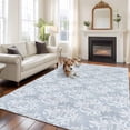 thumbnail image 1 of 6'x9' Area Rugs, Haze Blue Boho Indoor Outdoor Area Rug for Living Room Bedroom, Neutral Middle Century Turkish Pattern Washable Bathroom Rugs Kitchen Floor Carpet Mats Home Decor Aesthetic, 1 of 8