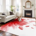 thumbnail image 1 of 6'x9' Area Rugs, Modern Red Indoor Outdoor Area Rug for Living Room Bedroom, Gradient Floral Abstract Bohemian White Washable Bathroom Rugs Kitchen Floor Carpet Mats Home Decor Aesthetic, 1 of 8