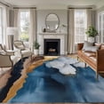thumbnail image 1 of 6'x9' Area Rugs, Navy Blue Yellow Indoor Outdoor Area Rug for Living Room Bedroom, Art Abstract Vintage Modern Washable Bathroom Rugs Kitchen Floor Carpet Mats Home Decor Aesthetic, 1 of 8