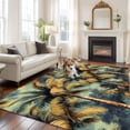 thumbnail image 1 of 6'x9' Area Rugs, Palm Tree Indoor Outdoor Area Rug for Living Room Bedroom, Retro Summer Botanical Tropical Plant Leaves Washable Bathroom Rugs Kitchen Floor Carpet Mats Home Decor Aesthetic, 1 of 8
