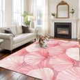 thumbnail image 1 of 6'x9' Area Rugs, Pink Coastal Shell Indoor Outdoor Area Rug for Living Room Bedroom, Nautical Beach Ocean Summer Washable Bathroom Rugs Kitchen Floor Carpet Mats Home Decor Aesthetic, 1 of 8