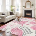 thumbnail image 1 of 6'x9' Area Rugs, Pink Coastal Starfish Indoor Outdoor Area Rug for Living Room Bedroom, Nautical Rudder Ocean Animals Washable Bathroom Rugs Kitchen Floor Carpet Mats Home Decor Aesthetic, 1 of 8