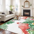thumbnail image 1 of 6'x9' Area Rugs, Pink Flamingo Birds Indoor Outdoor Area Rug for Living Room Bedroom, Summer Tropical Plants Flowers Washable Bathroom Rugs Kitchen Floor Carpet Mats Home Decor Aesthetic, 1 of 8