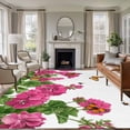 thumbnail image 1 of 6'x9' Area Rugs, Pink Spring Floral Indoor Outdoor Area Rug for Living Room Bedroom, Butterfly Farmhouse Washable Bathroom Rugs Kitchen Floor Carpet Mats Home Decor Aesthetic, 1 of 8