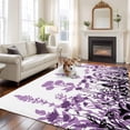 thumbnail image 1 of 6'x9' Area Rugs, Purple Flowers Indoor Outdoor Area Rug for Living Room Bedroom, Spring Farmhouse Botanical Floral Herbs Washable Bathroom Rugs Kitchen Floor Carpet Mats Home Decor Aesthetic, 1 of 8