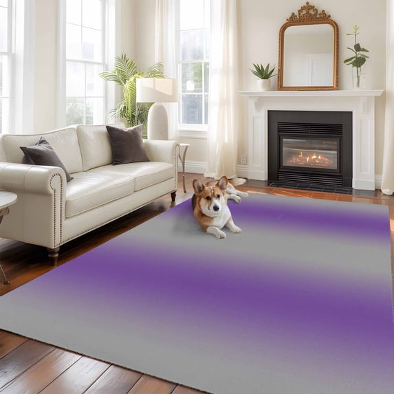 6'x9' Area Rugs, Purple Ombre Indoor Outdoor Area Rug for Living Room Bedroom, Grey Modern Art Farmhouse Washable Bathroom Rugs Kitchen Floor Carpet Mats Home Decor Aesthetic