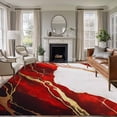 thumbnail image 1 of 6'x9' Area Rugs, Red Marble Indoor Outdoor Area Rug for Living Room Bedroom, Modern Ink Painting Art Abstract Washable Bathroom Rugs Kitchen Floor Carpet Mats Home Decor Aesthetic, 1 of 8