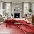 thumbnail image 1 of 6'x9' Area Rugs, Red Marble Indoor Outdoor Area Rug for Living Room Bedroom, Modern Ombre Abstract Ink Painting Art Washable Bathroom Rugs Kitchen Floor Carpet Mats Home Decor Aesthetic, 1 of 8